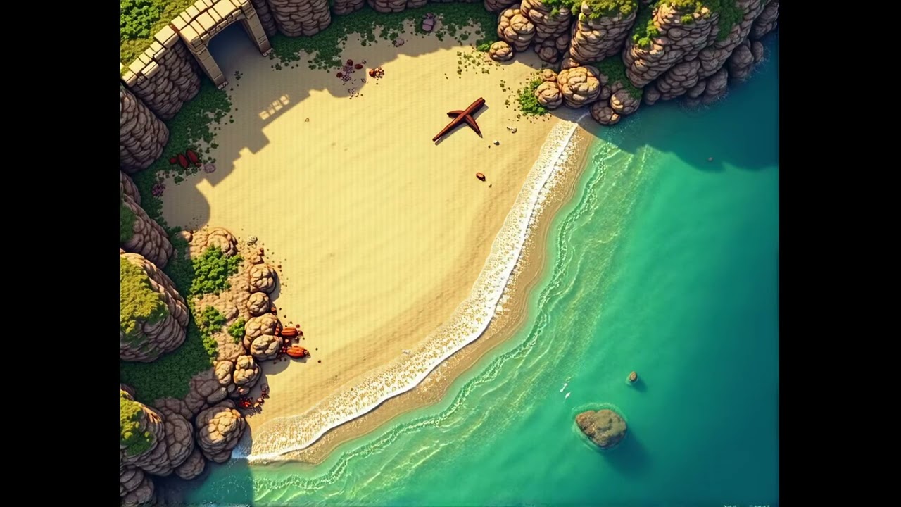 DnD compatible animated map _ Serene Island Paradise _ ambient sounds for VTT