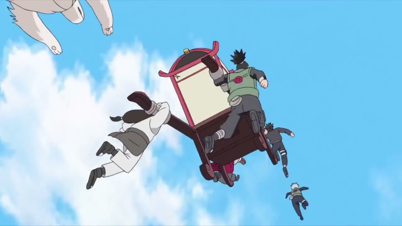 Mecha Naruto rampages in the Hidden Leaf but helps Naruto when Itachi's genjutsu activates