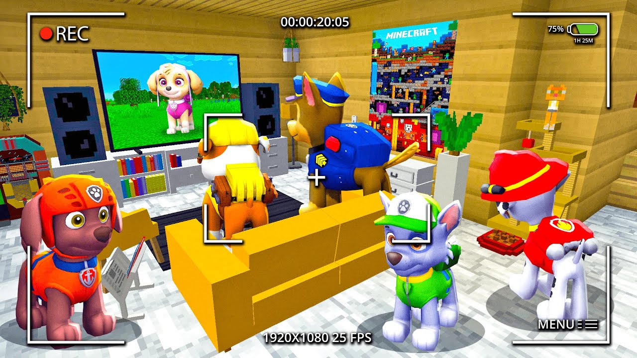 ESPÍO A LA PAW PATROL EN MI CASA EN MINECRAFT 😱