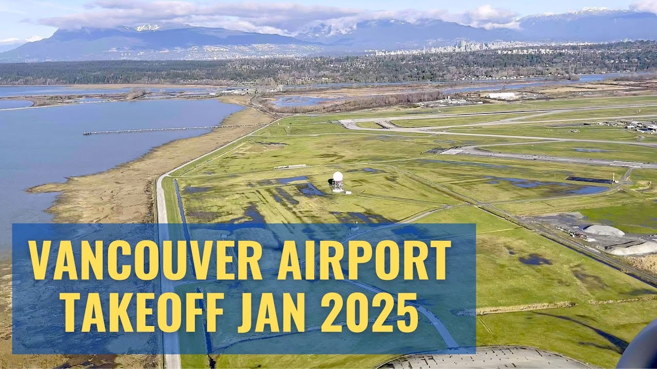 Sunny Takeoff from Vancouver YVR Airport in 4K HDR! January 2024