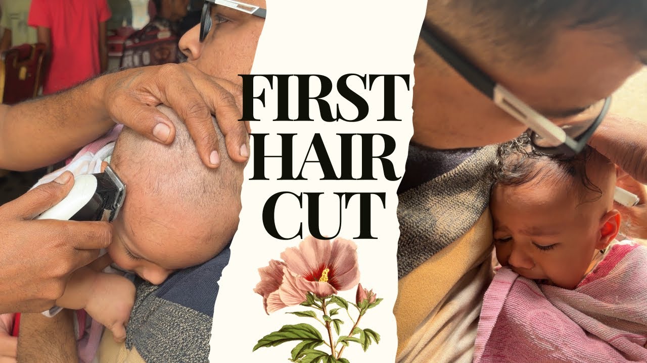 First Hair Cut of 1 Year Old Baby💇‍♀️|Baby Cried a lot😢#firsthaircut #babygirl #emotional #subscribe