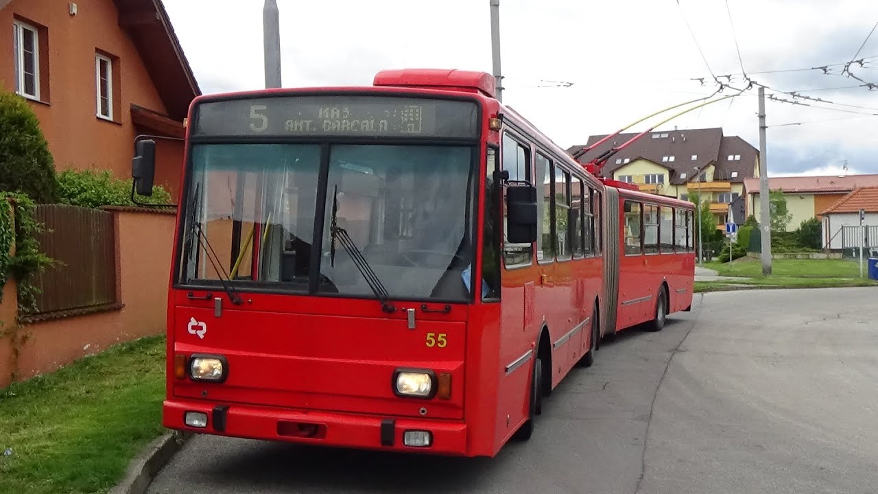 Trolejbus Škoda 15Tr ev.č 55 na lince 5 - 25.5.2021