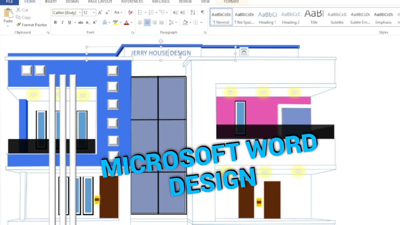 3D House Design With Microsoft Word Tutorial 2. MS Word design. How to make a house design. #msword