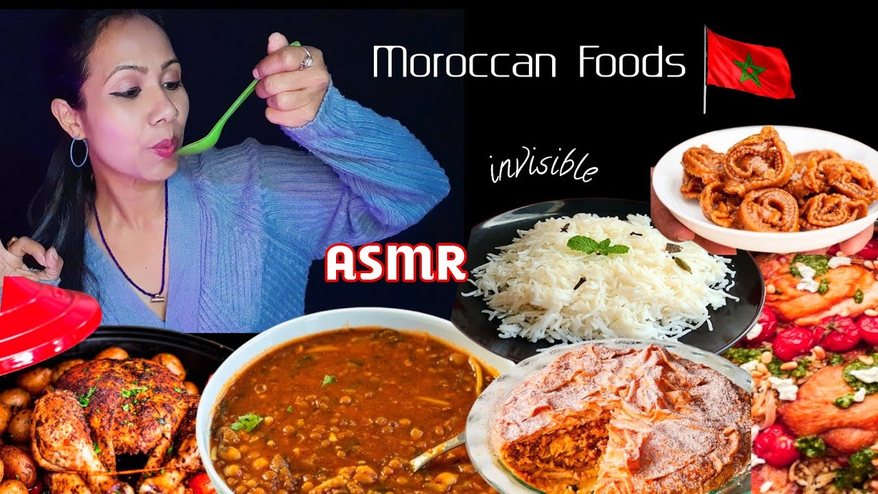 Asmr Hindi | asmr eating  MOROCCAN Foods 😋 Cooking Chicken couscous | asmr mouth sounds