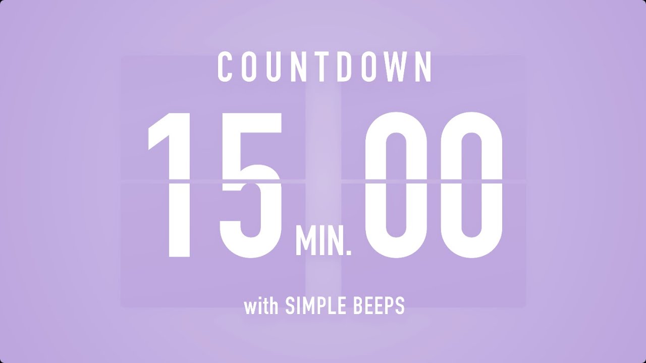 15 Minute Countdown Timer ⏳ Flip Clock with Bell Alerts 💜🔔