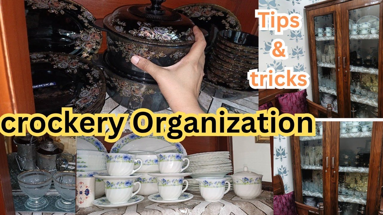 How to arrange crockery in Showcase ll Organization of Crockery ideas ll Complete your of my Divider