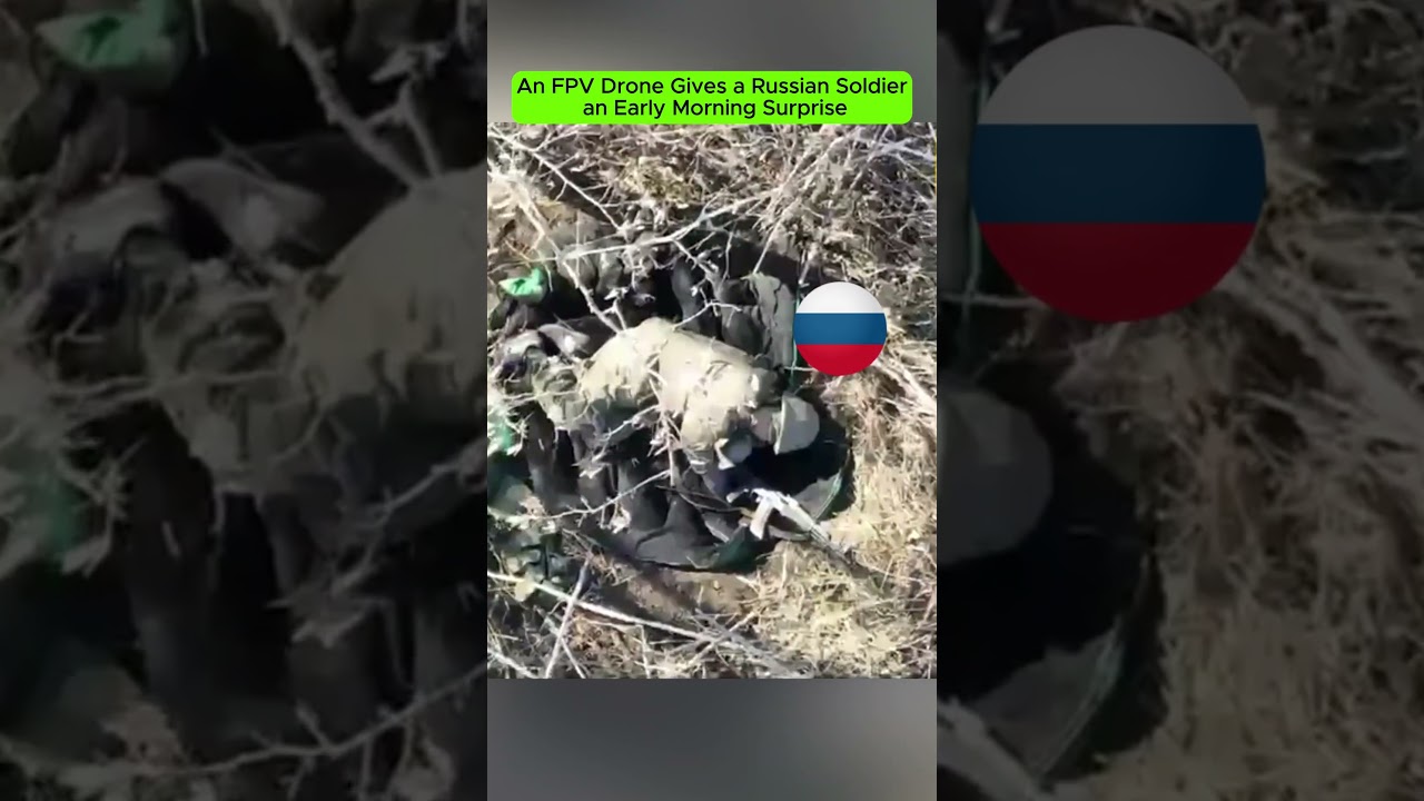 An FPV Drone Gives a Russian Soldier an Early Morning Surprise | Combat Footage .