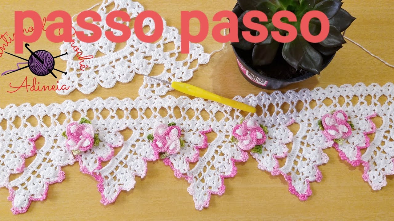 ✅🌺Barrado de crochê, muito fácil rápido #crochet #109)@AdineiaCantinhodoscrochê