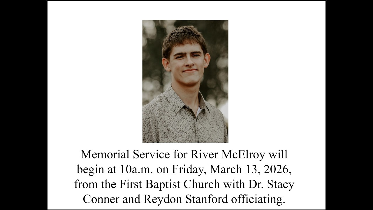 River McElroy Memorial Service March 13, 2026