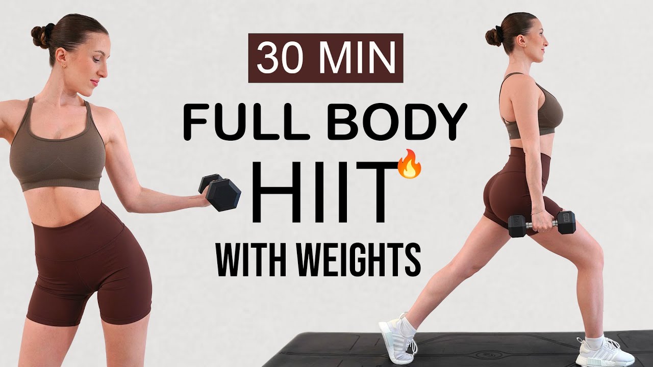 30 MIN FULL BODY Advanced HIIT - Intense Fat Burn + Build Muscles | With Weights | No Repeat