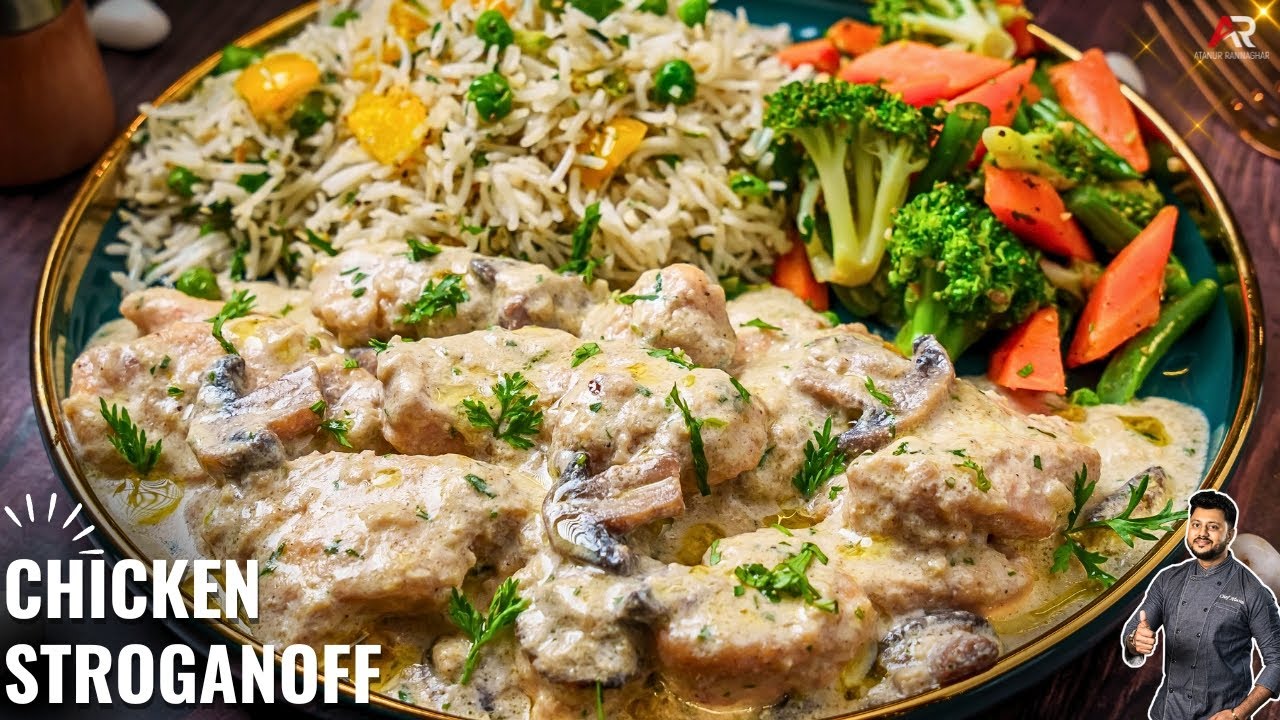 Restaurant style Chicken Stroganoff In Hindi | Chicken Stroganoff Hindi | Atanur Rannaghar Hindi