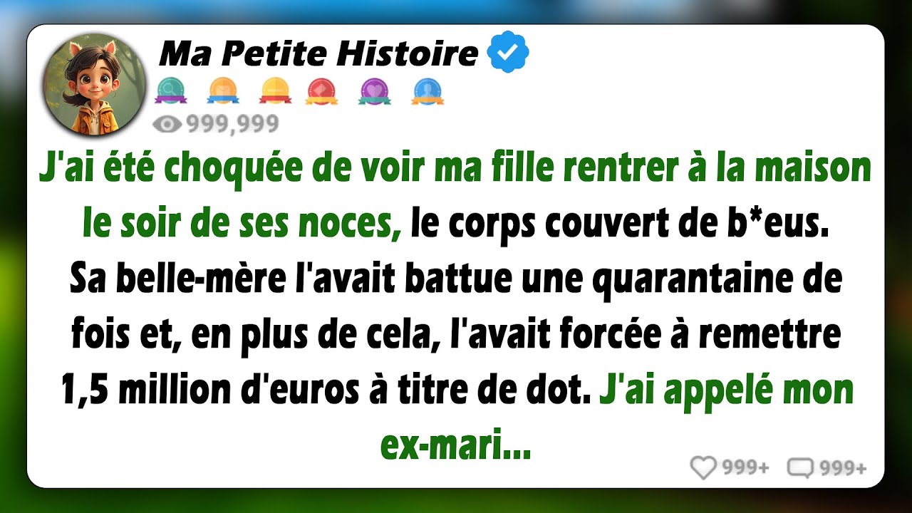 Paniquée de voir ma fille revenir le soir de son mariage, toute meurtrie, j'ai immédiatement appelé