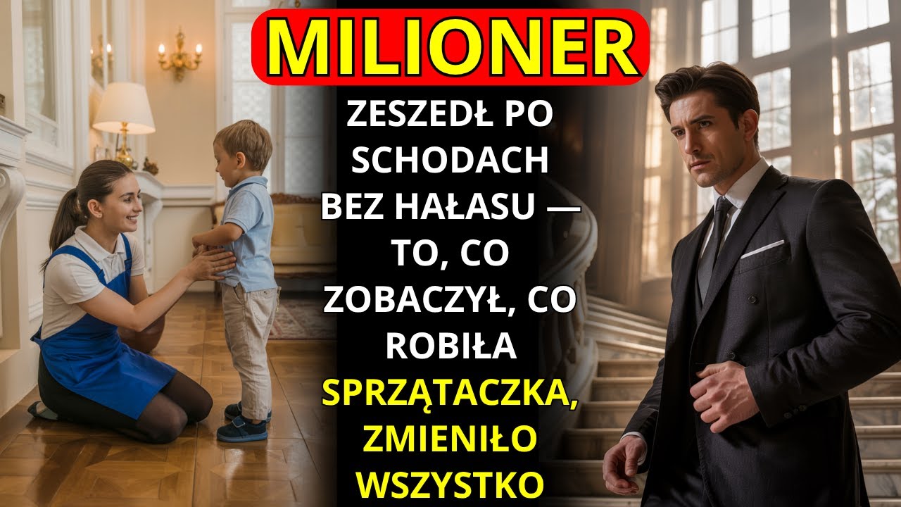 MILIONER ZESZEDŁ PO SCHODACH BEZ HAŁASU — TO, CO ZOBACZYŁ, CO ROBIŁA SPRZĄTACZKA, ZMIENIŁO WSZYSTKO