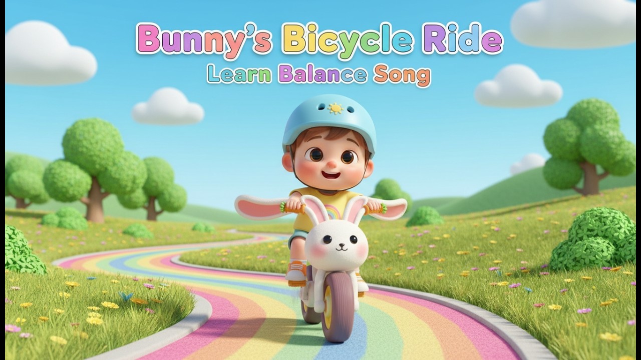 Bunny’s Bicycle Ride — Learn Balance Song – Nursery Rhyme, Toddler Learning, Gross Motor Skills