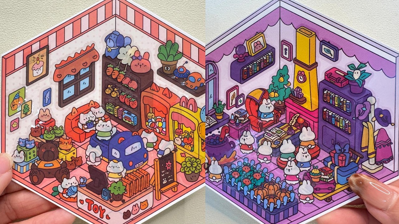 【ASMR】DIY Fantasy Animal Houses | Cat Island Toy Store & Bunny Wizard Magic House | No Talking