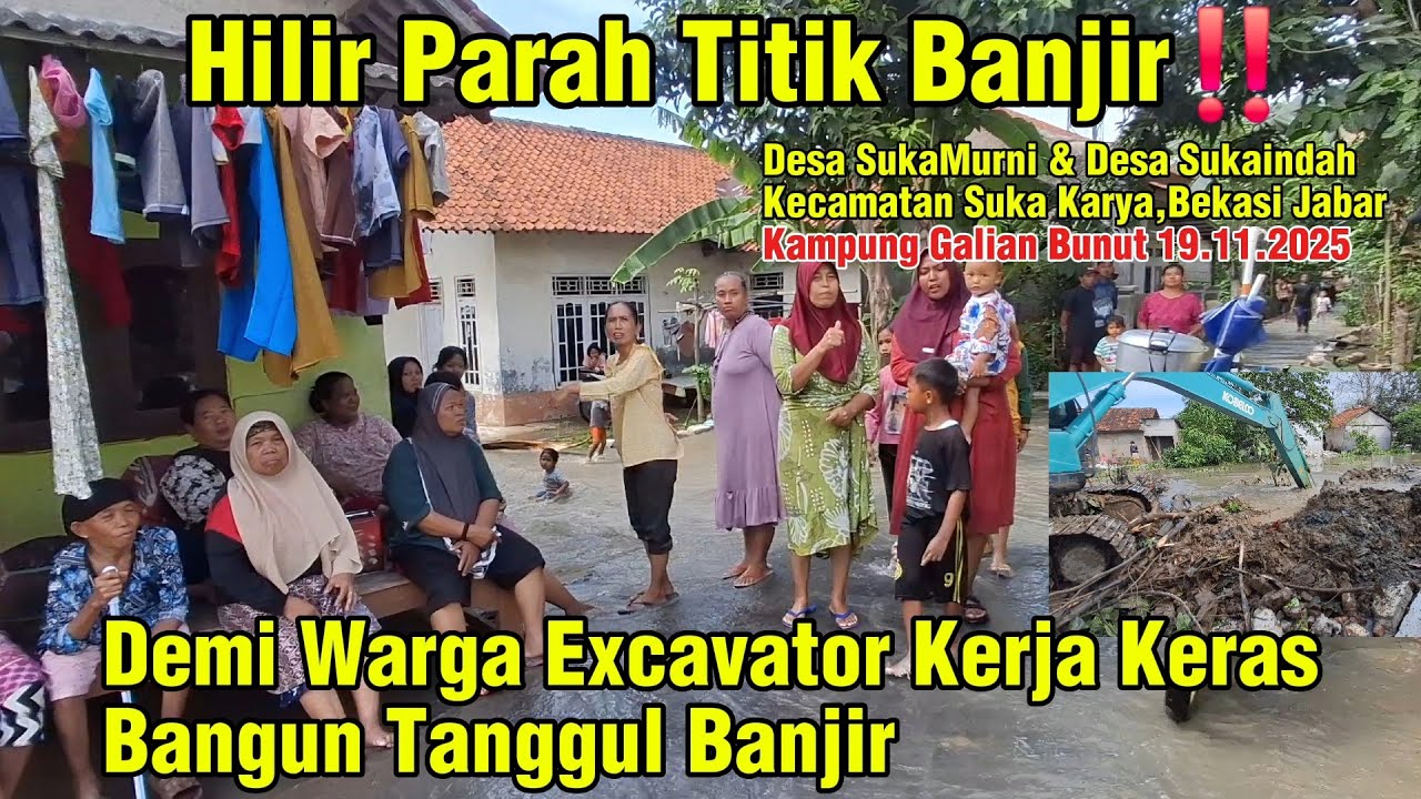 Hilir Parah Titik Banjir‼️Demu Warga Excavator Kerja Keras Bangun Tanggul Banjir #dedimulyadi #kdm