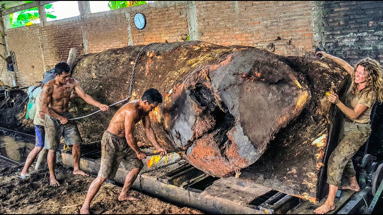 Giant Log Milling – You Won’t Believe the Setup