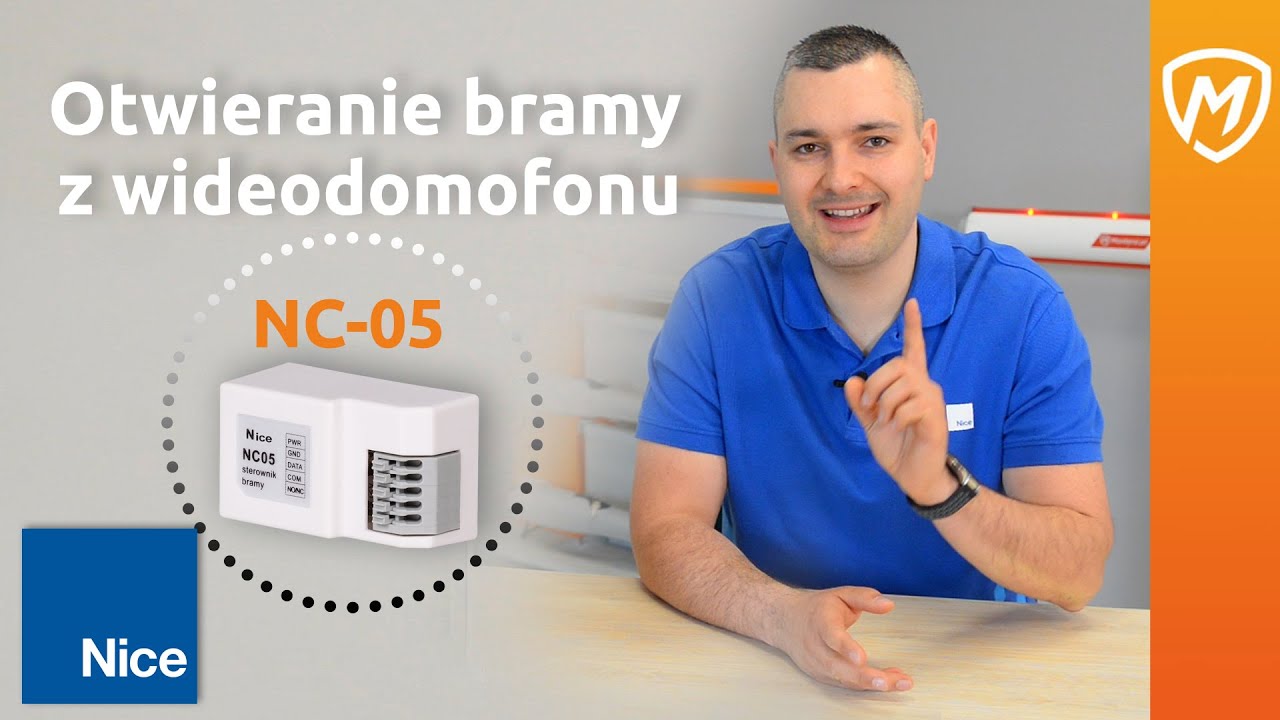 Sterowanie napędem bramy Nice z wideodomofonu Nice.