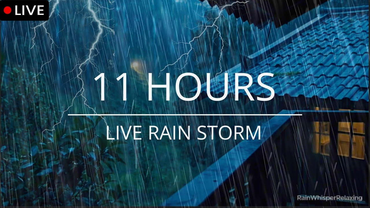 Rain on Cabin Roof at Night ⛈️ You’ll Fall Asleep in 5 Minutes | Thunderstorm Sounds for Deep Sleep