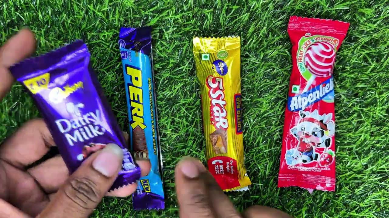 ASMR SATISFYING Cadbury Dairy Milk  PERK  5Star Alpenliebe lollipop #chocolate #viral 