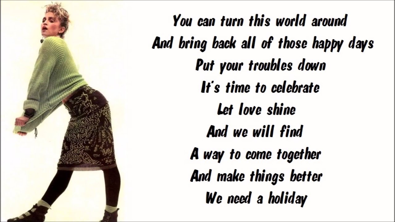 Madonna - Holiday Karaoke / Instrumental with lyrics on screen
