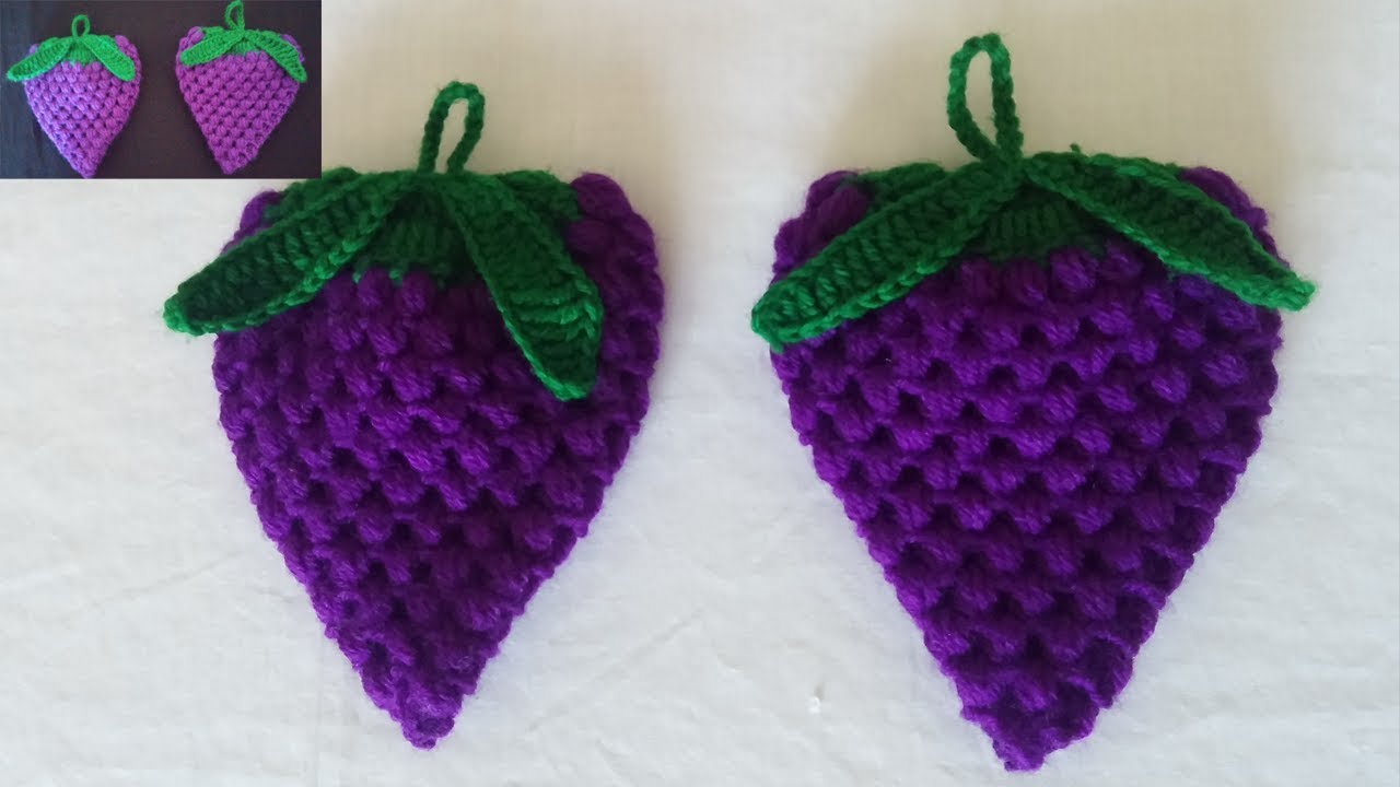 COMO HACER AGARRADERAS EN CROCHET 🧶🍇