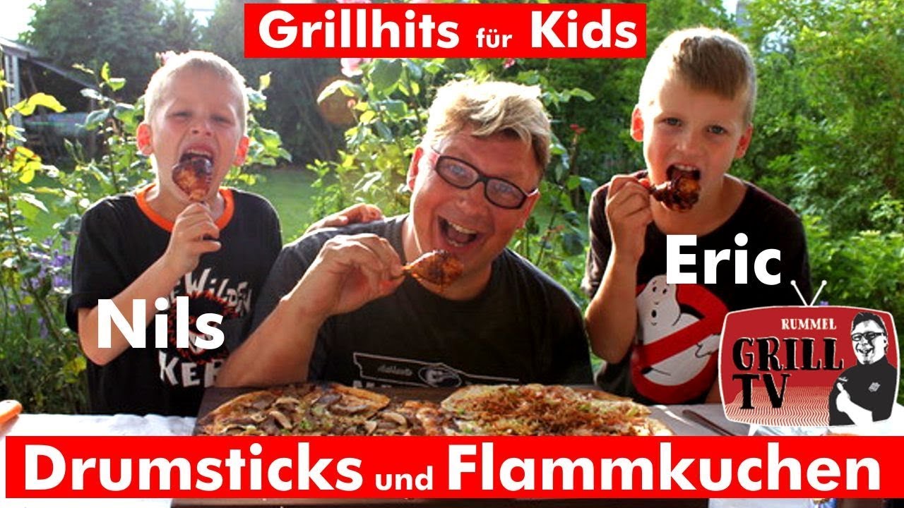 Grillhits f&uuml;r Kids--Flammkuchen|Drumsticks mit Nils und Eric --Rummel Grill Tv#rummelgrilltv