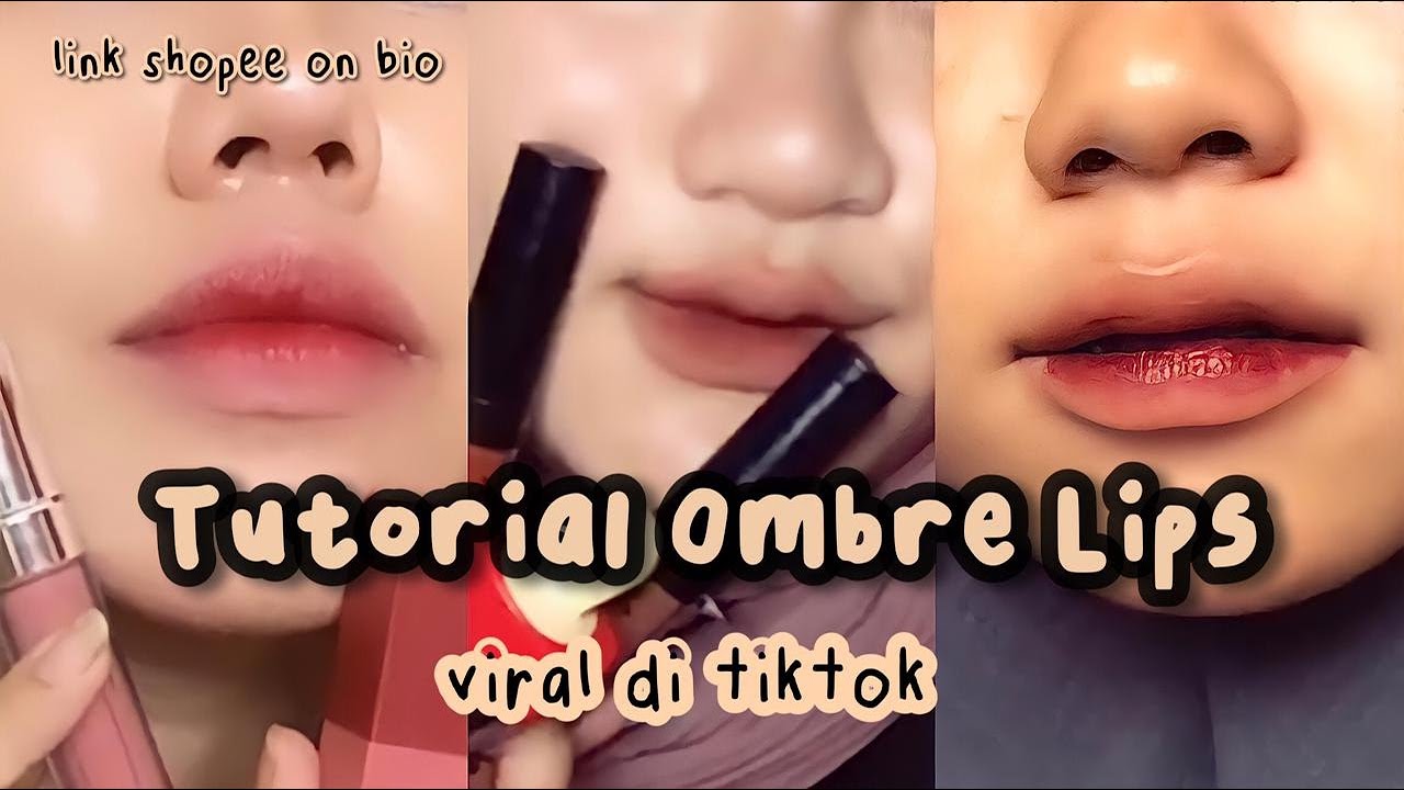 TUTORIAL OMBRE LIPS ALA TIKTOK [ RACUN TIKTOK ] + link shopee