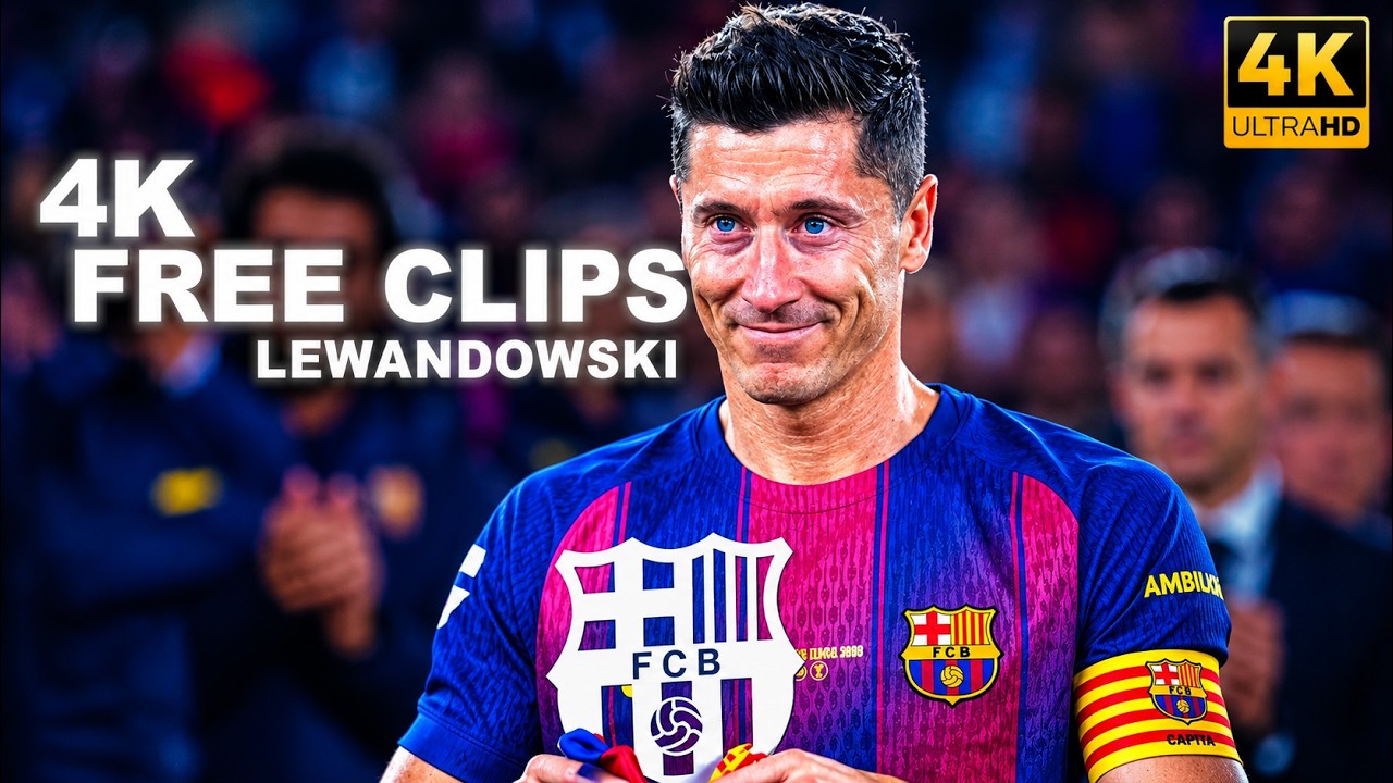 LEWANDOWSKI Редкие кадры 4K &mdash; БЕСПЛАТНЫЕ ФРАГМЕНТЫ ДЛЯ ЭДИТОВ ⚽ | FC Barcelona Голы, финты и лучш...