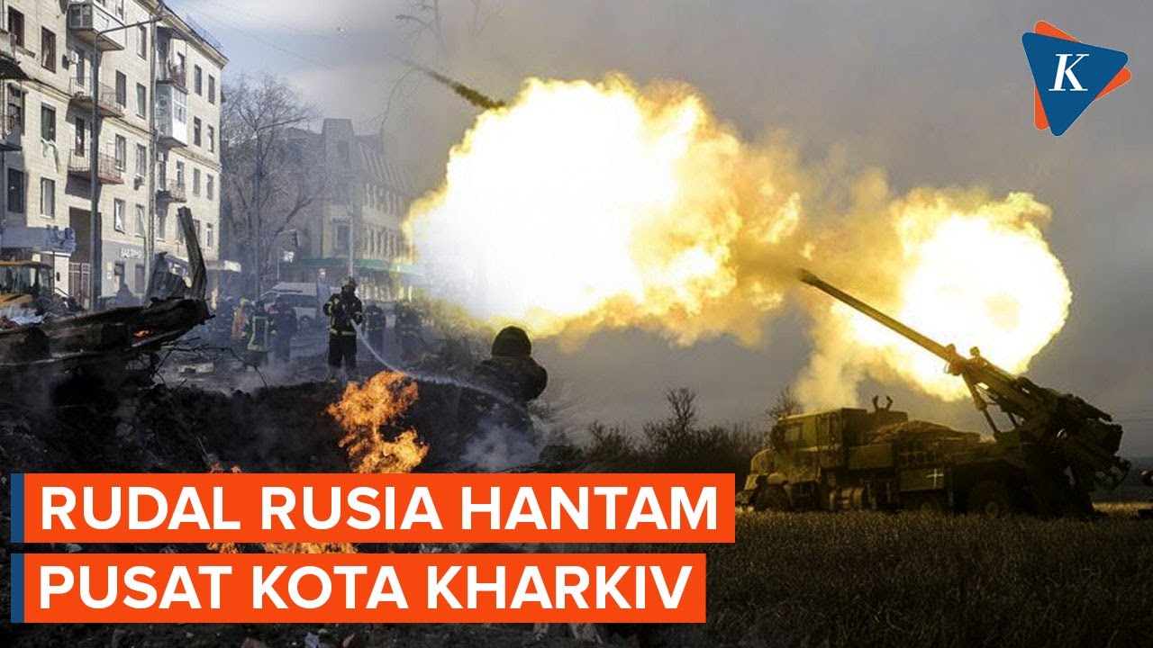 Rudal Rusia Hantam Taman di Pusat Kota Kharkiv