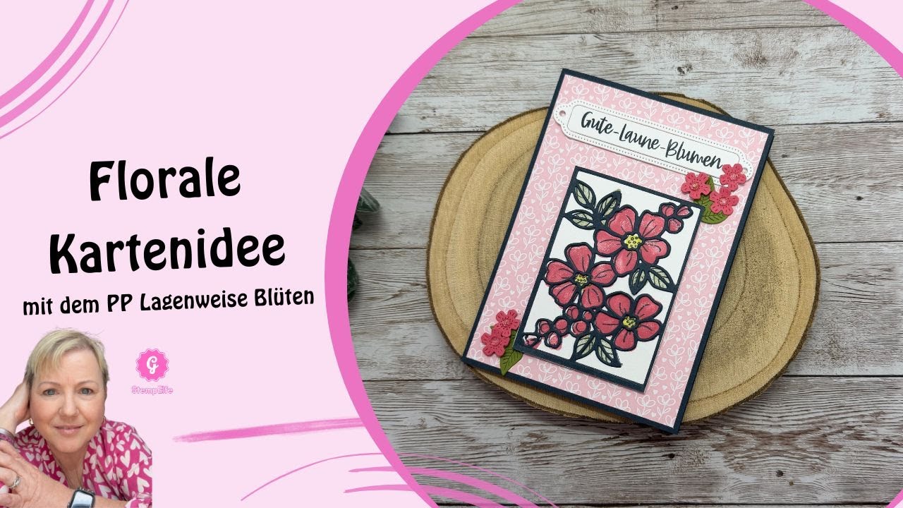 🔴 Florale Kartenidee | Lagenweise Blüten | Stampin' Up!