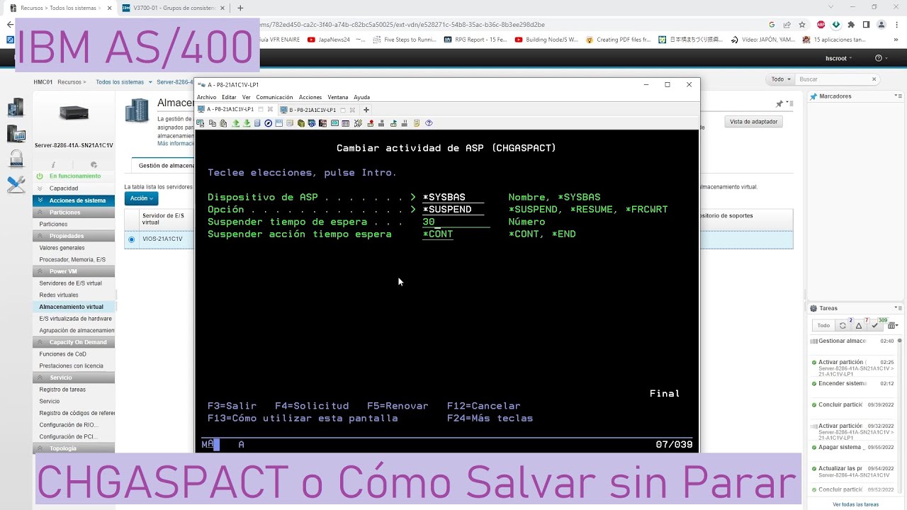 IBM AS/400: CHGASPACT o cómo Salvar todo el Sistema SIN PARAR