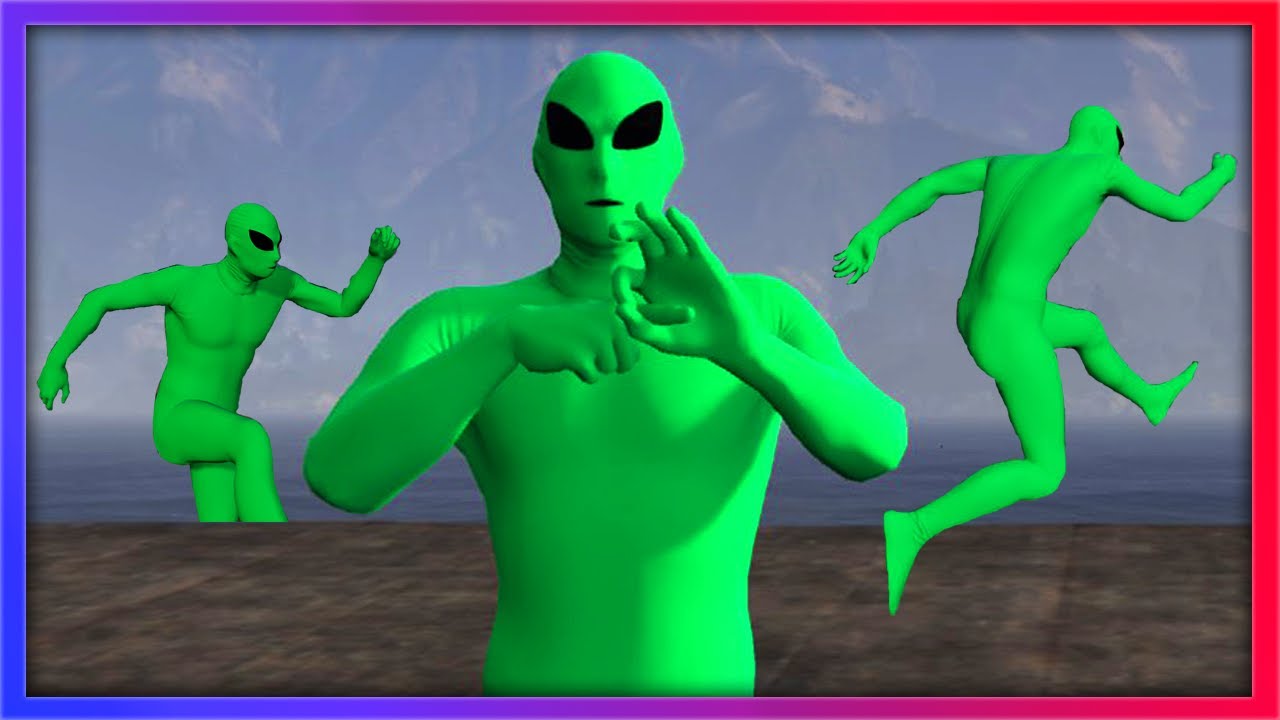 Green Guy causing chaos in GTA 5 ONLINE