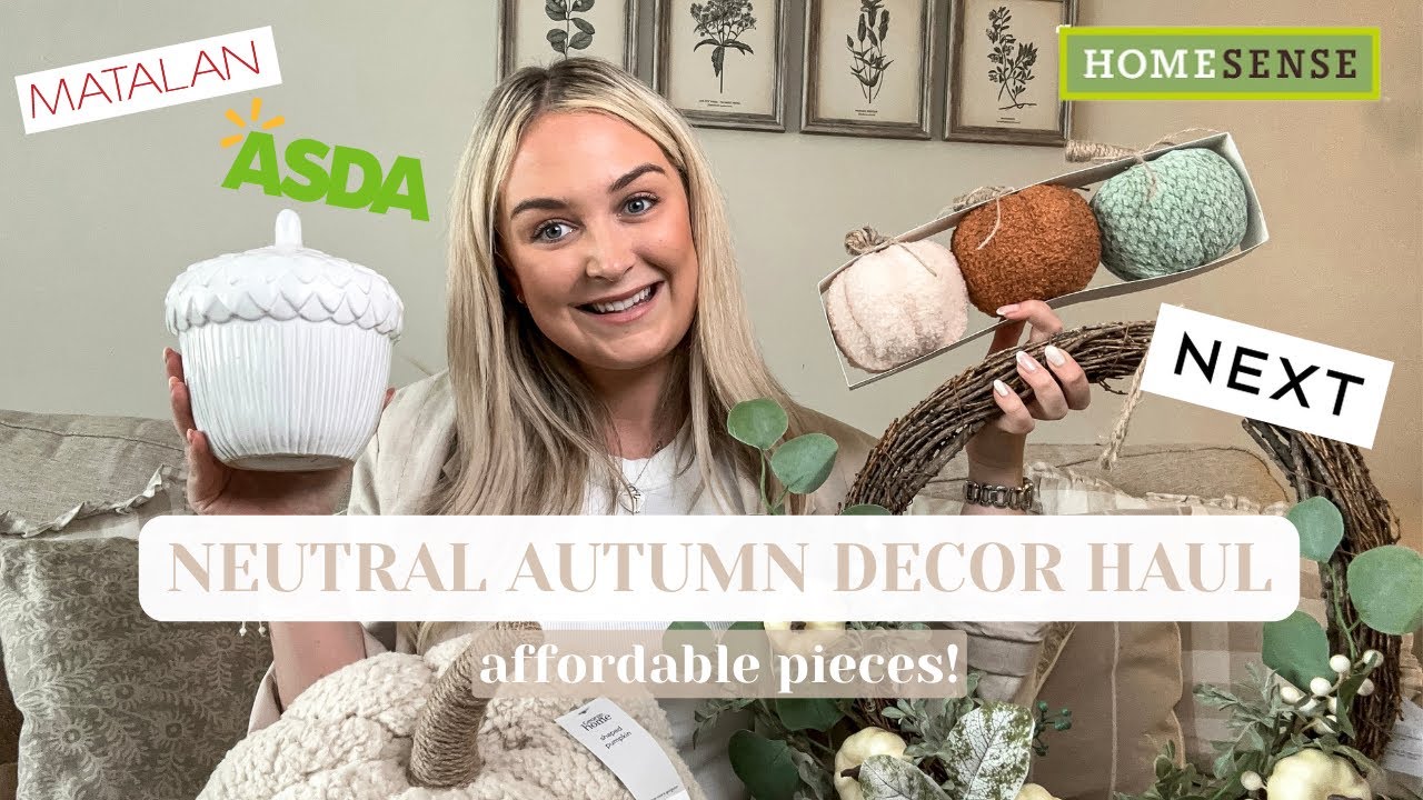 NEUTRAL AUTUMN HOME DECOR HAUL - affordable homeware ~ New in Homesense, Asda, Matalan and Next