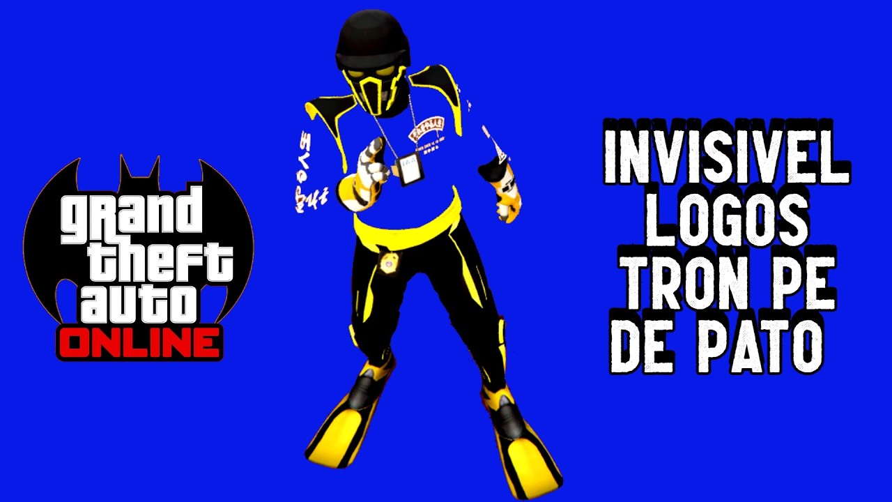 GTA ONLINE TUTORIAL DE TRAJE MODDED INVISIVEL LOGOS TRON PE DE PATO