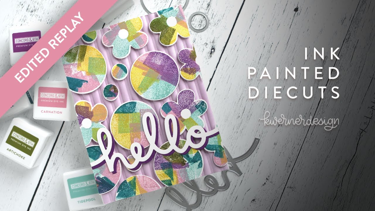 🔴 EDITED REPLAY - Ink Painting & DIY Background with Diecuts