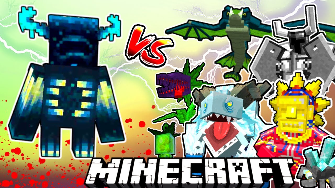 Warden Vs. Mowzie's Mobs in Minecraft