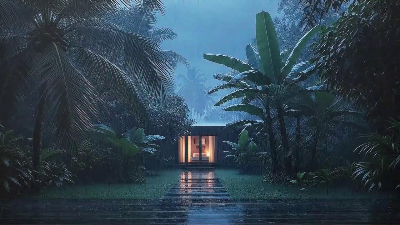 Drift to Sleep with Gentle Rain Sounds and Distant Rumble at Cozy Cabin 🌧️
