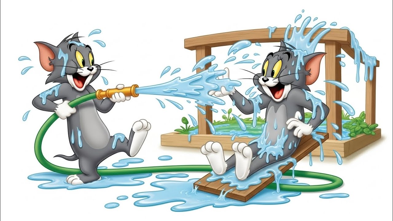 Tom and Jerry | Garden Hose Havoc 🌻💦 | Funny Water Chaos Cartoon for Kids