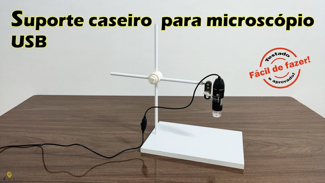Suporte caseiro articulado para microscópio USB - Fácil de fazer