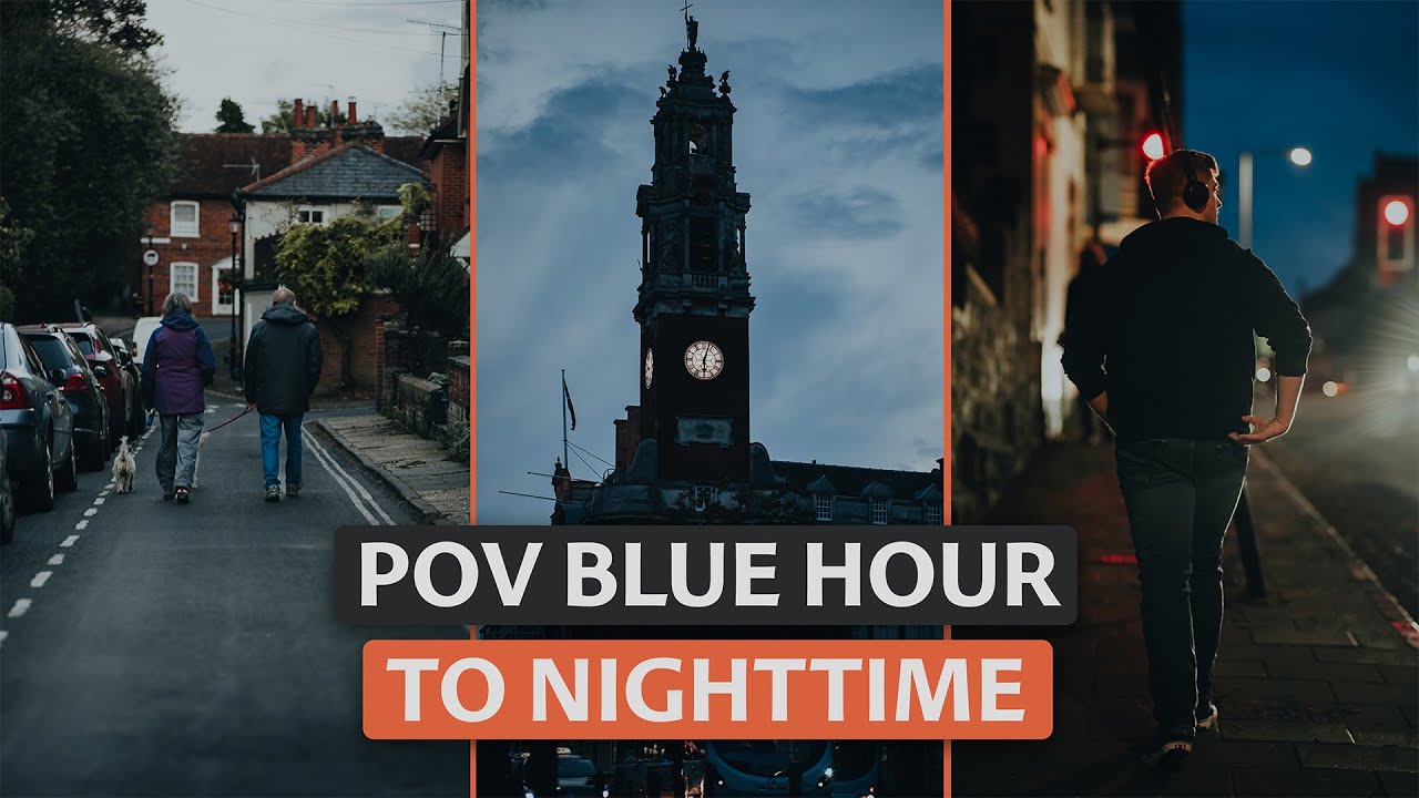 Blue Hour to Night 85mm POV Street Photography