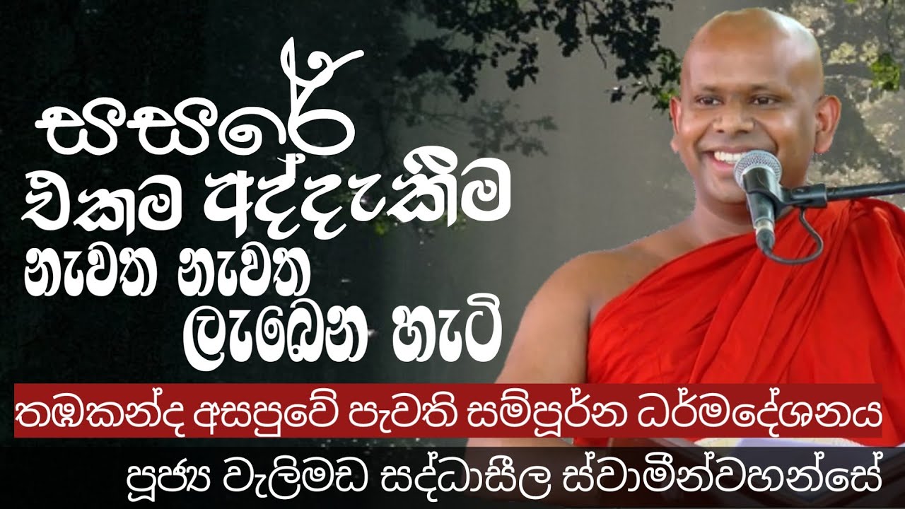 සසරේ එකම අද්දැකීම නැවත නැවත ලැබෙන හැටි/ven welimada saddhaseela thero