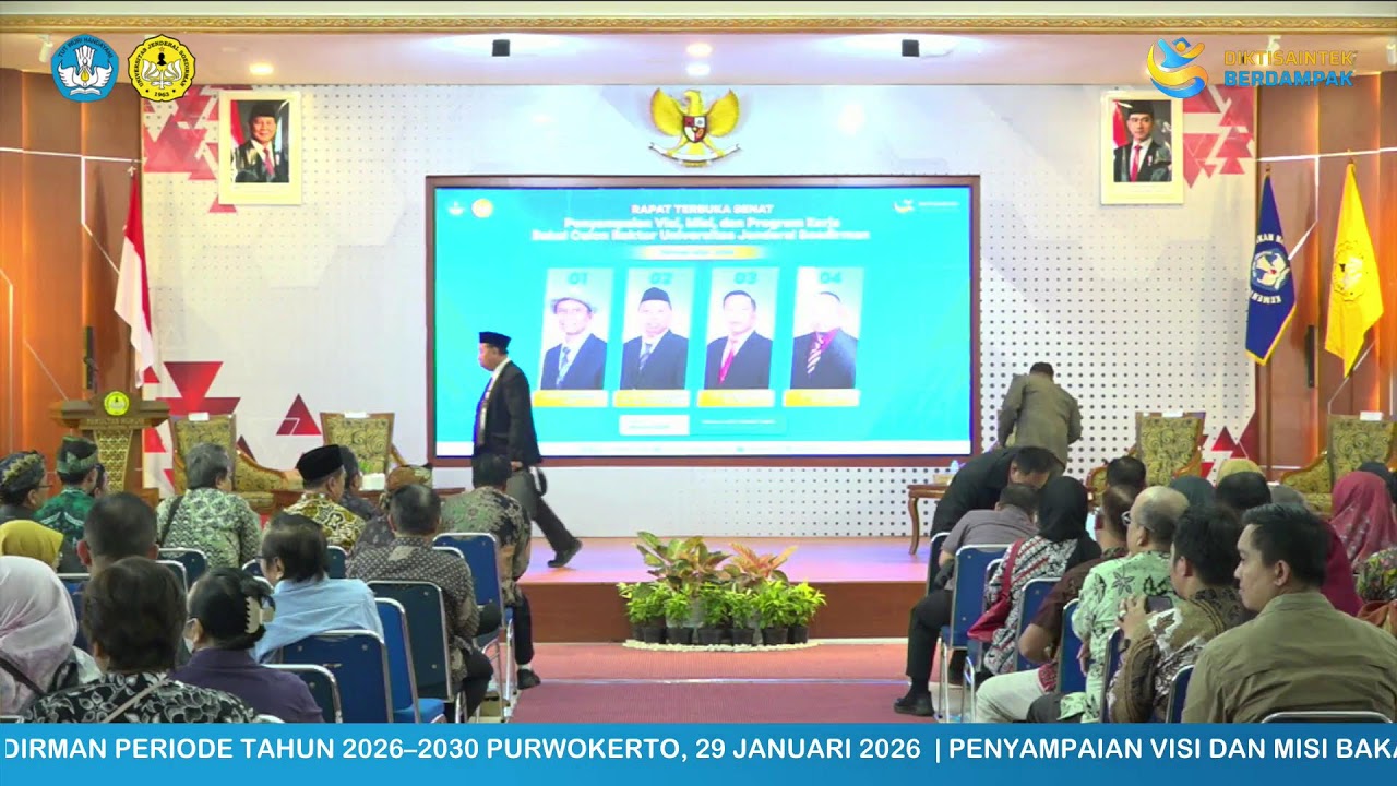 Penyampaian Visi dan Misi Bakal Calon Rektor Universitas Jenderal Soedirman Periode Tahun 2026-2030