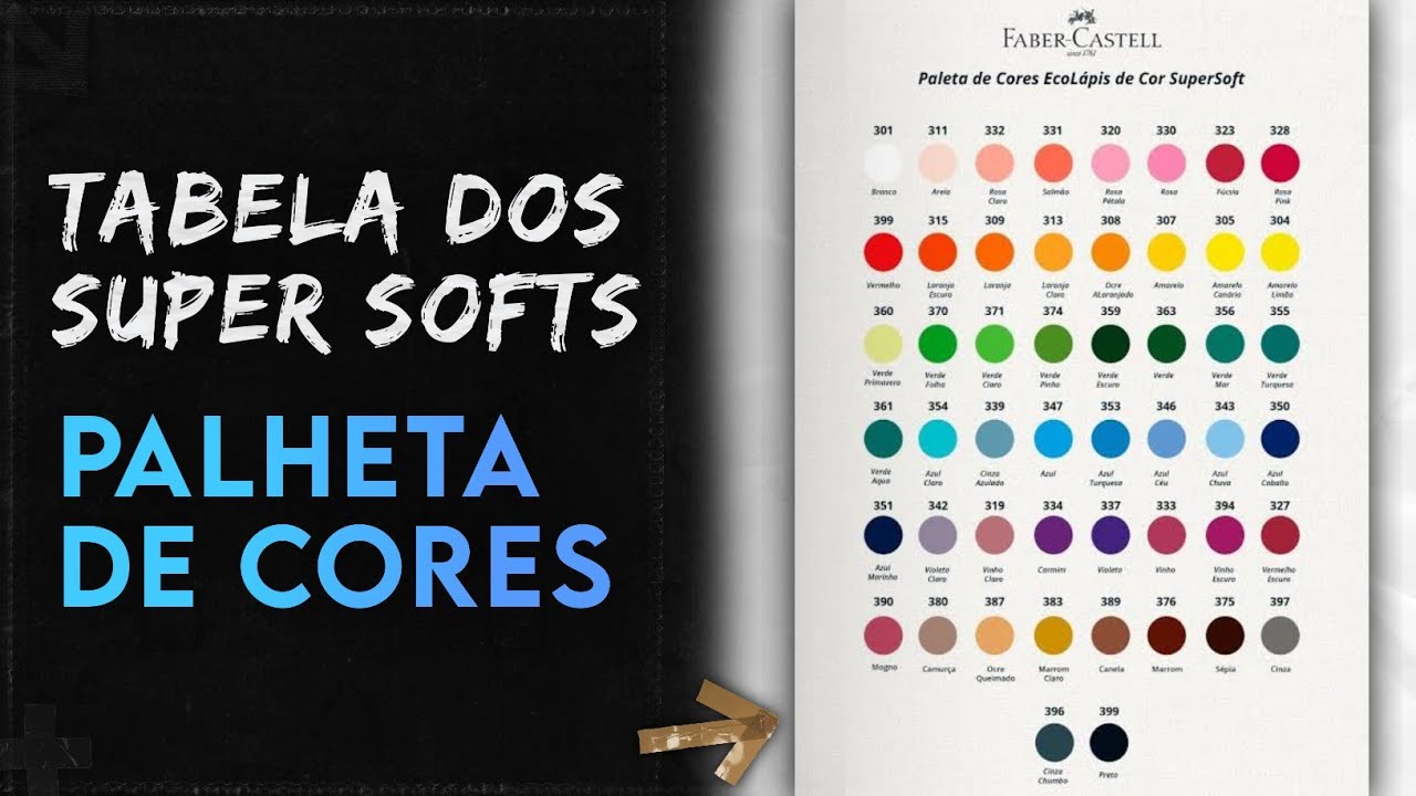 Tons de Pele dos Lápis de Cores Super Soft Faber-Castell - Tabela de Cores
