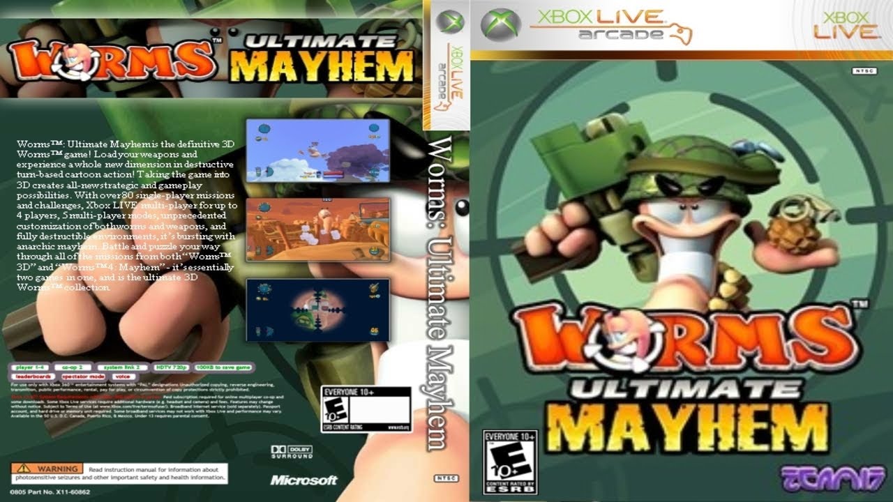 Worms Ultimate Mayhem (2011) - Full Gameplay | XBOX 360 ARCADE  |   UHD | 4K |