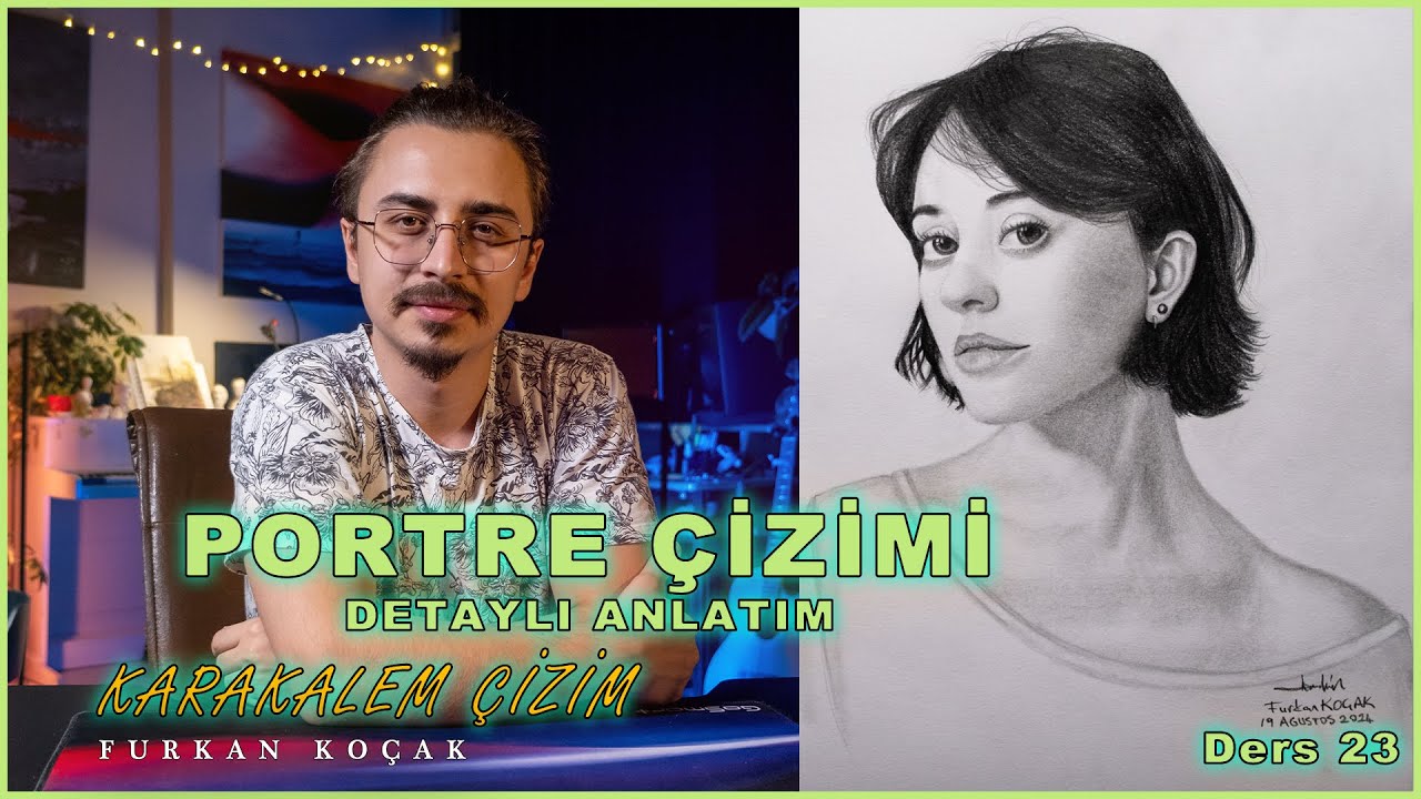 Portre Çizimi (Detaylı Anlatım) - Karakalem Çizim Teknikleri - Ders 23