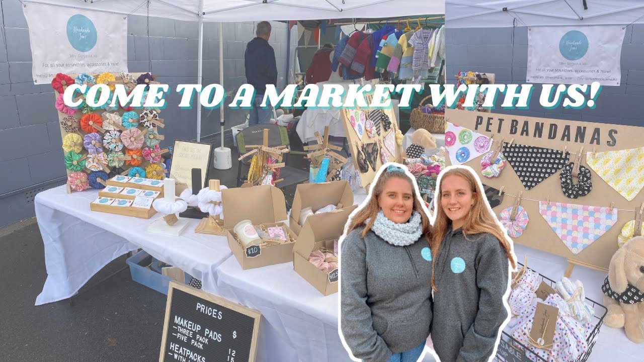 MARKET VLOG AGAIN- Come to a market with us, small business market, scrunchie market stall!
