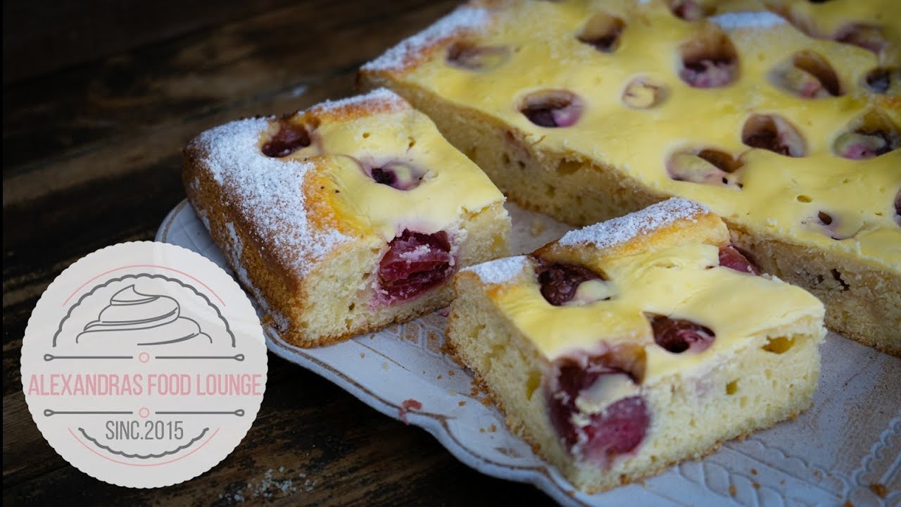 Kirsch-Quark-Kuchen mit frischen Kirschen. Mega lecker!