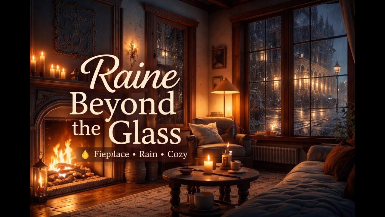 Rain by the Fireplace | Cozy Night Ambience