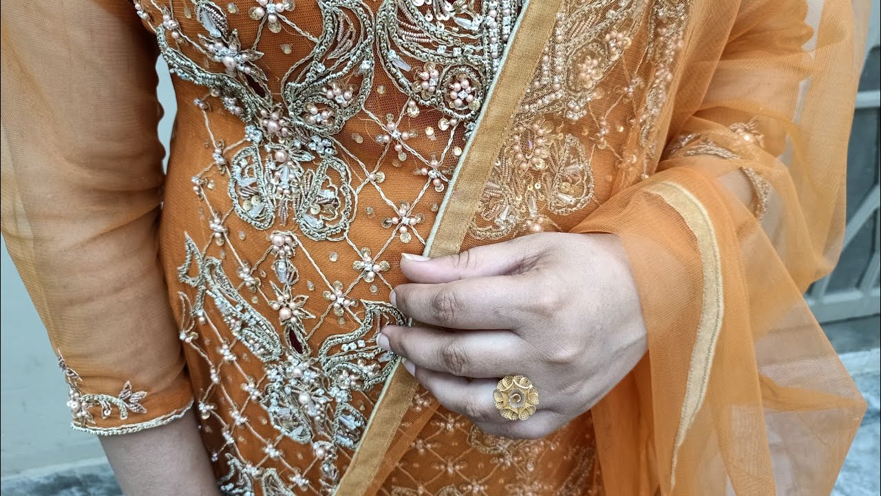 how to attach piping on dupatta like tailor | unique way to attach piping on fency dress